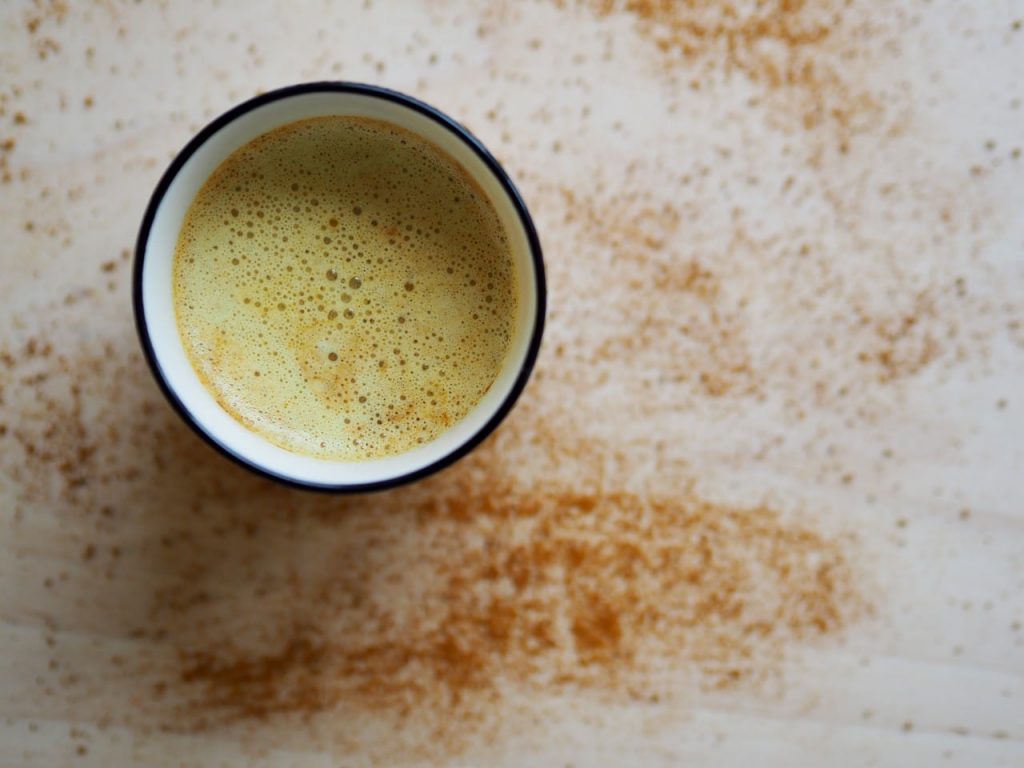 turmeric milk in a cup