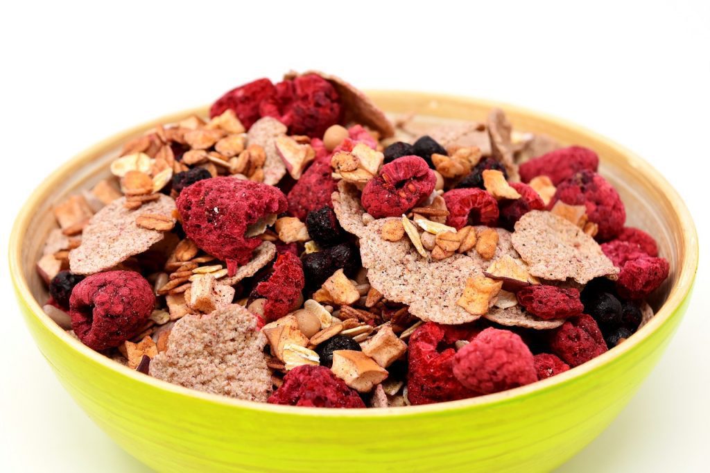 muesli flakes with dried fruits