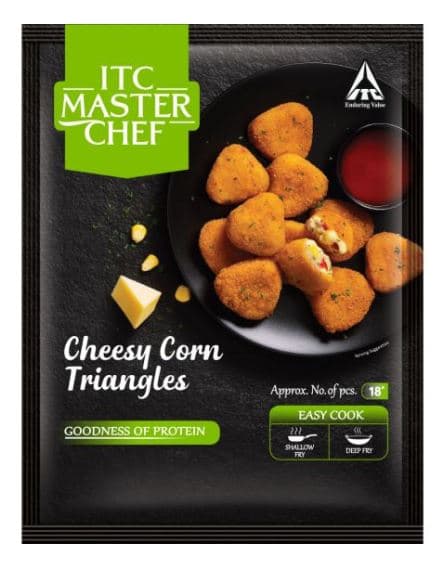 itc masterchef cheesy corn triangle