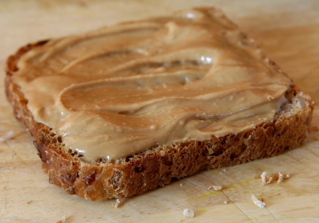peanut butter spread on bread