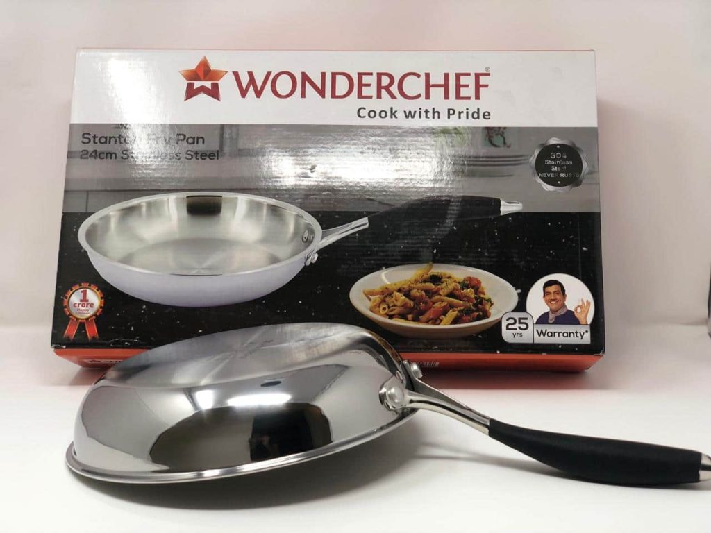 wonderchef stanton stainless steel fry pan