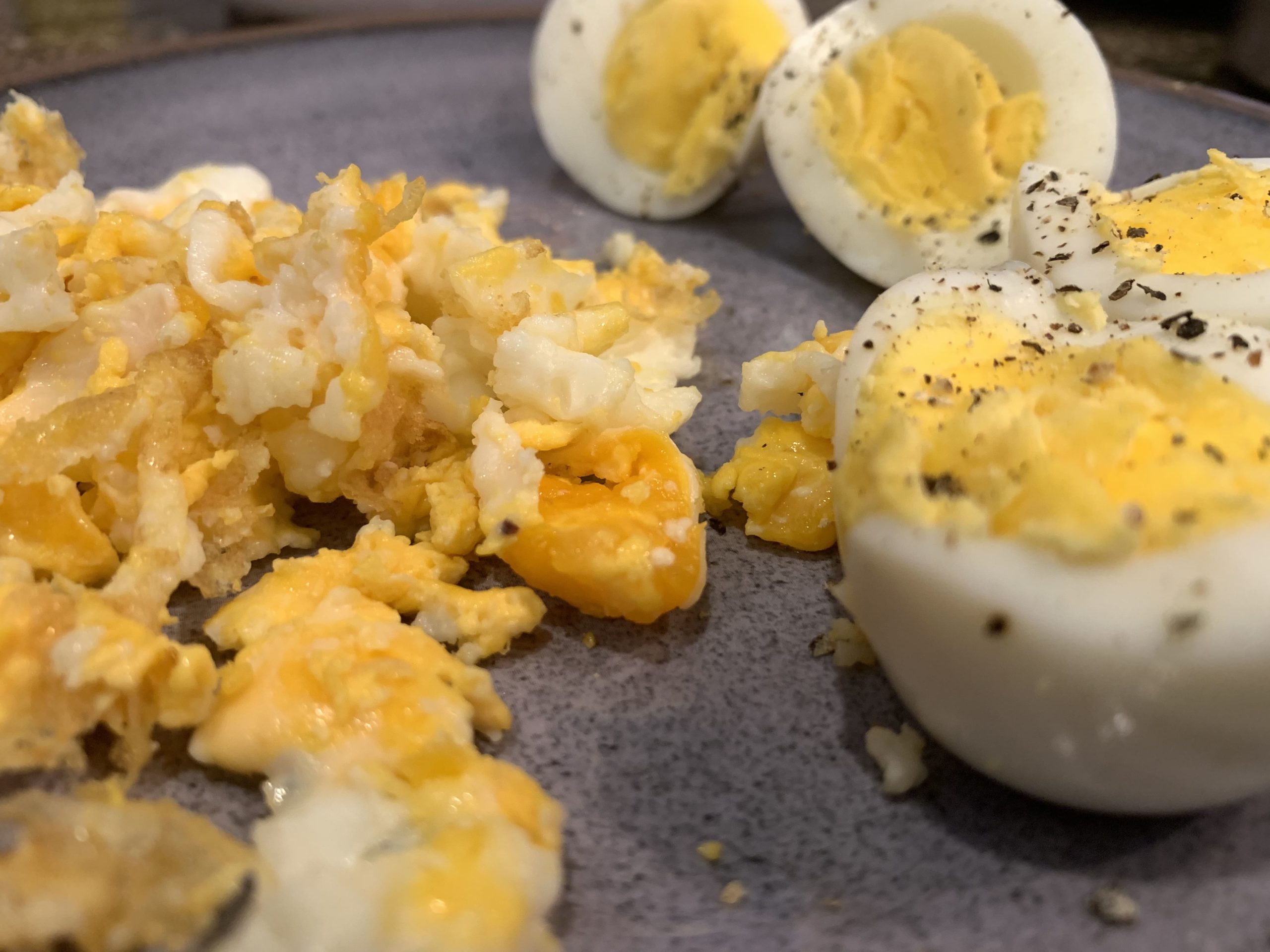scrambled egg and boiled eggs