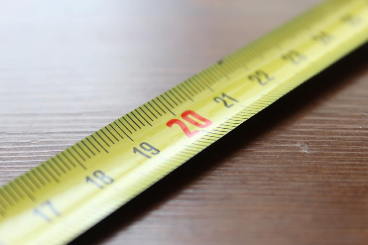 a yellow ruler tape
