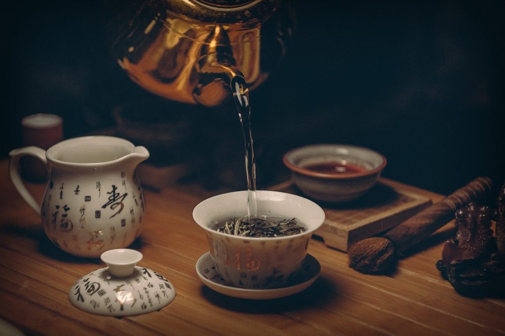 green tea infused in warm water