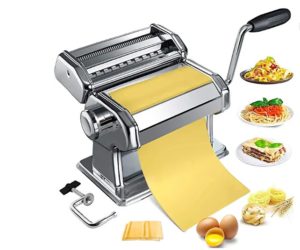 or Dumpling Wrappers Macaroni Stainless Steel Automatic Noodle Making Machine 180W Electric Pasta Maker Machine Fettuccine Make Spaghetti Home Use 9 Noodle Shapes to Choose Penne 