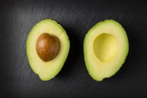 avocado fruit cut in half