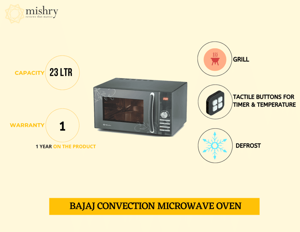 bajaj’s convection microwave oven features