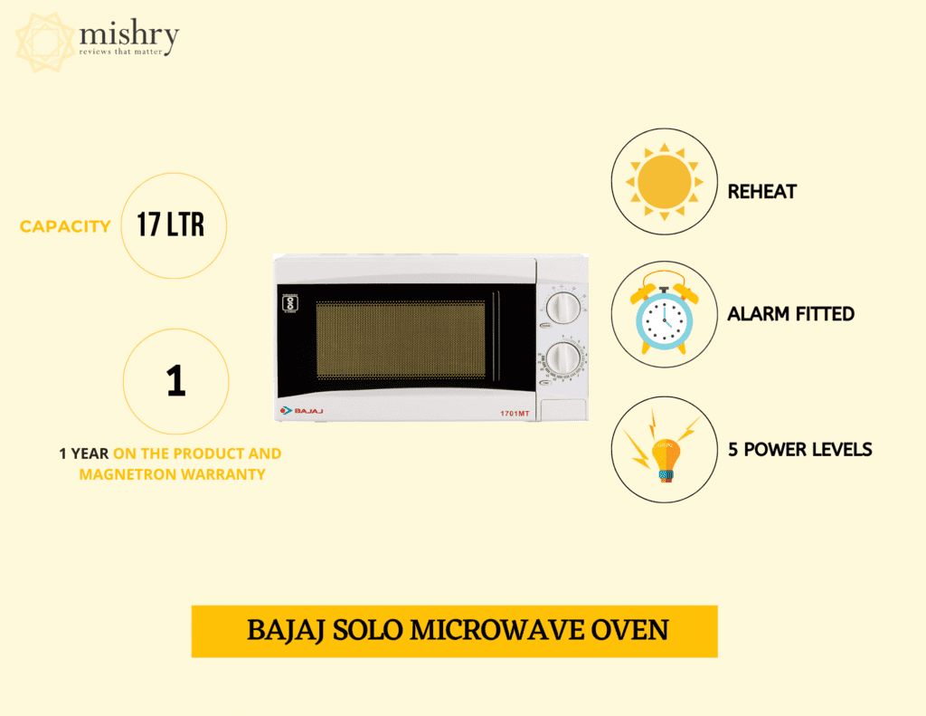 bajaj’s solo microwave oven features