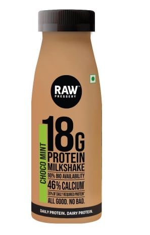 raw pressery 18g protein milkshakes choco mint