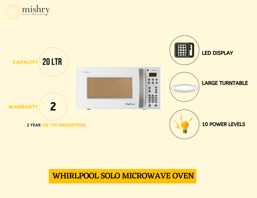 whirlpool’s solo microwave oven features