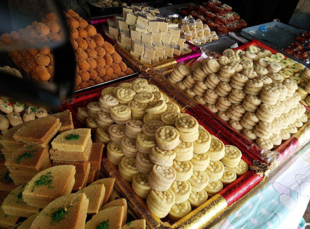 Indian sweets at a local mithai shop
