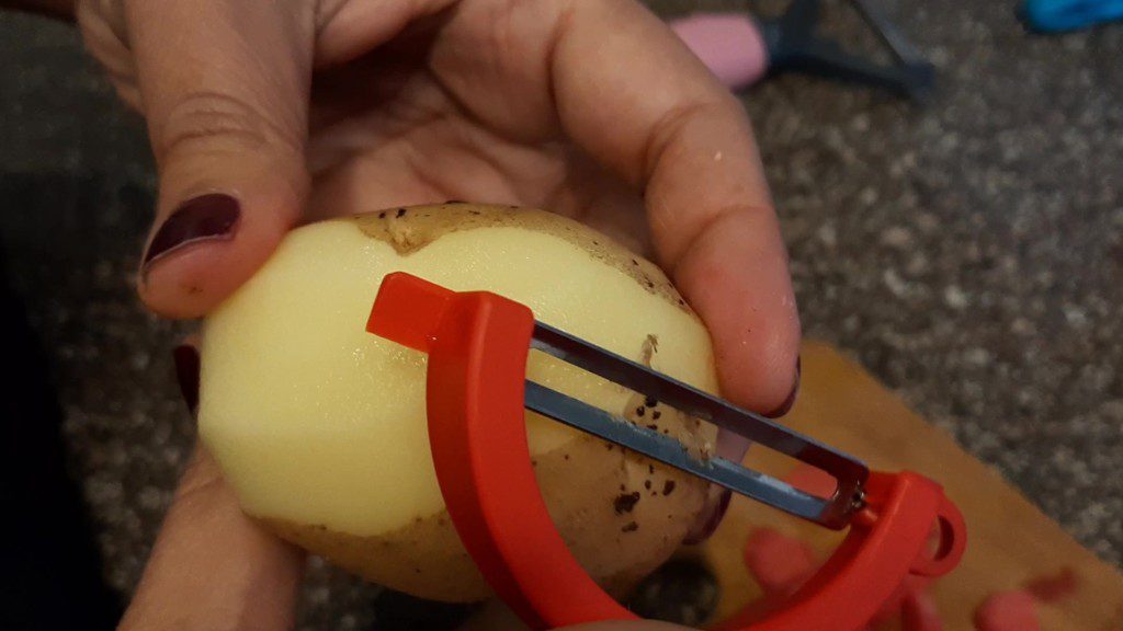 peeling potato