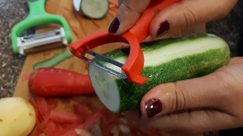 peeling cucumber