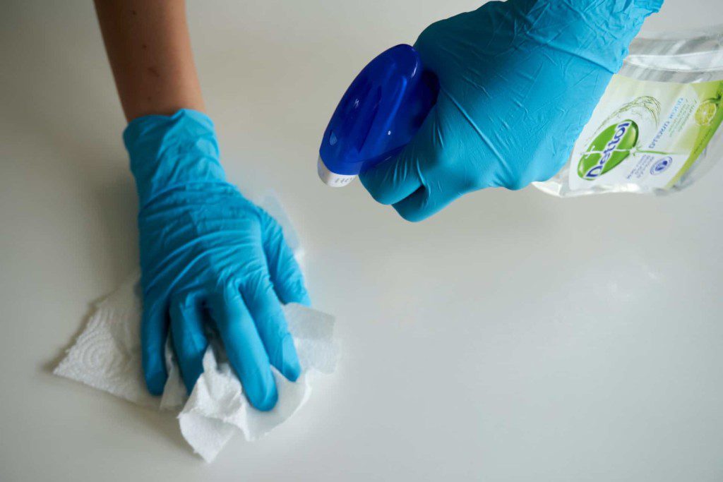 Disinfecting Countertops with Sanitizer