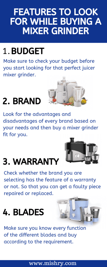 features to look for in a mixer grinder