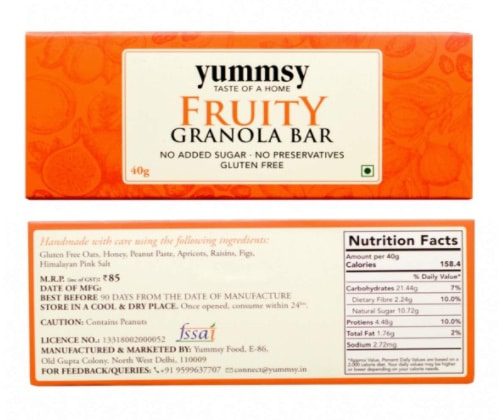 yummsy fruity granola bar