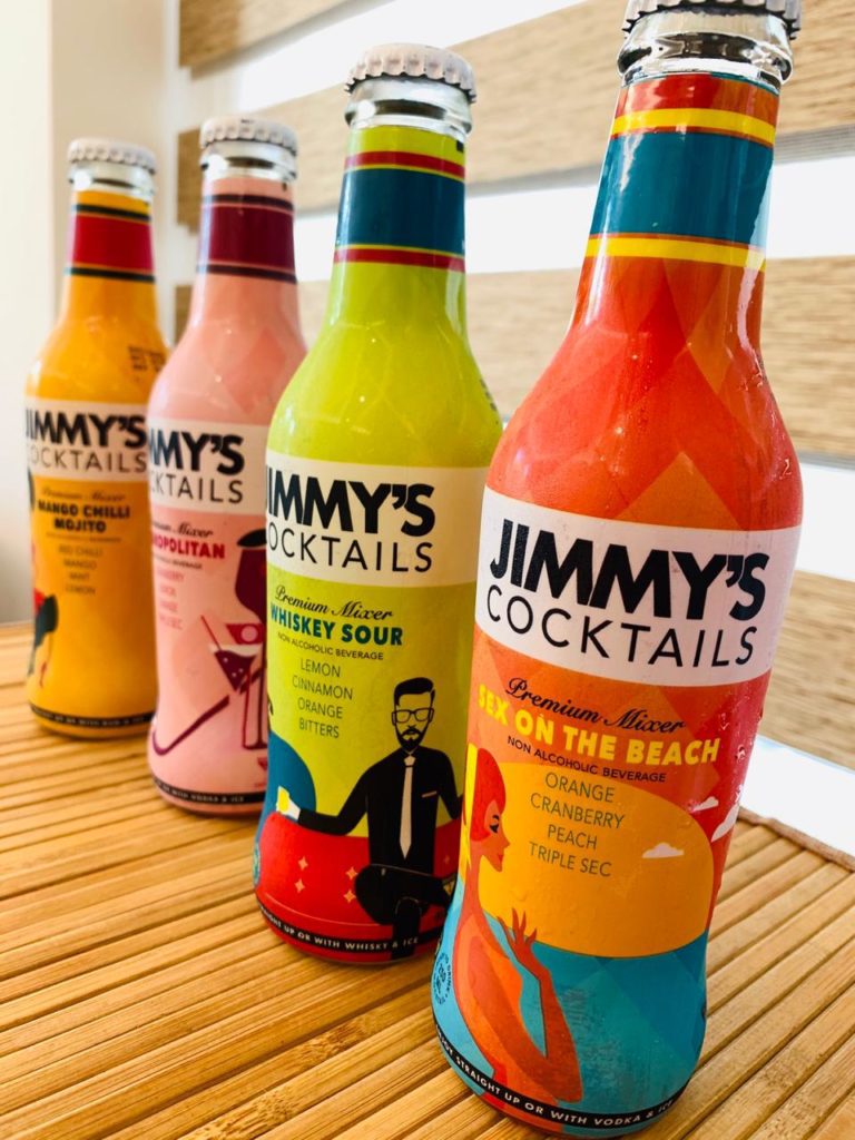 four different types of mixers by jimmy’s cocktails