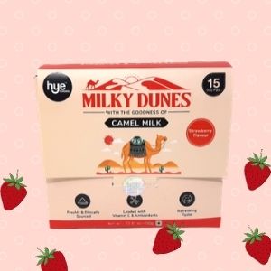 hye foods milky dunes camel milk powder strawberry flavor