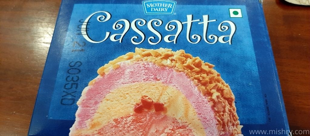 mother dairy cassata ice cream packaging