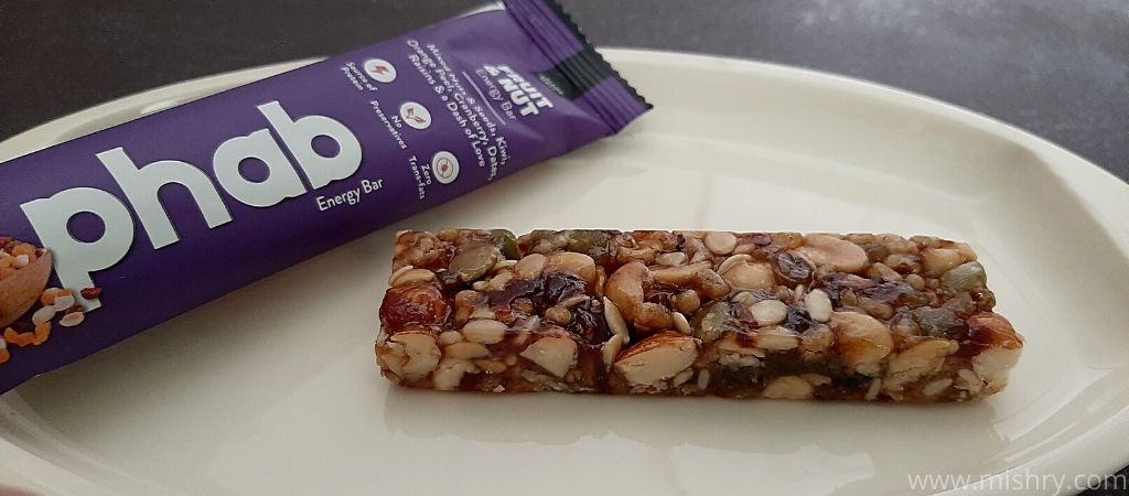 phab fruit and nut energy bar contents