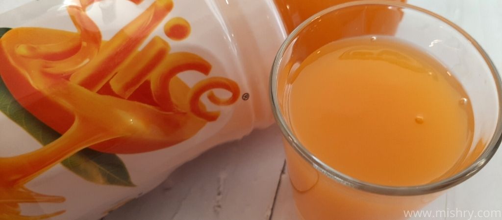 closer look at slice mango drink