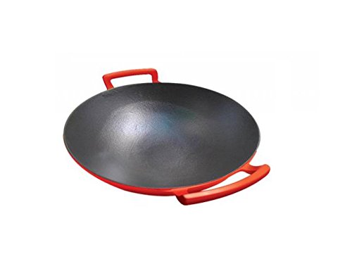 enameled cast iron wok pan by alda