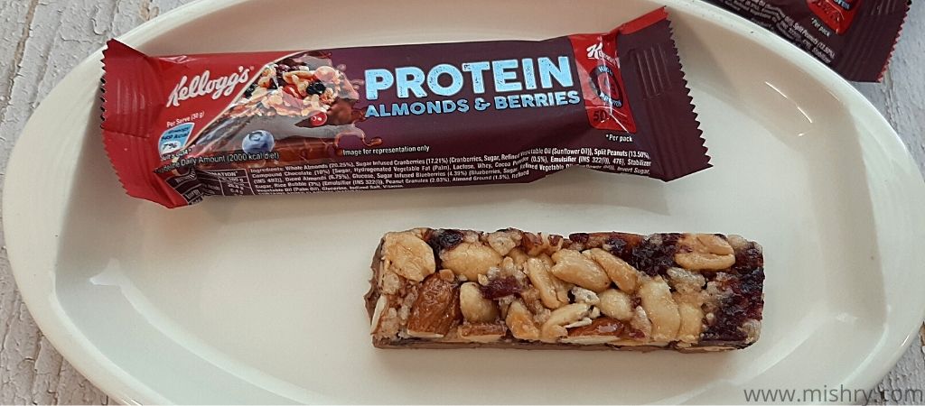 kelloggs k-energy bar protein almond and berries contents