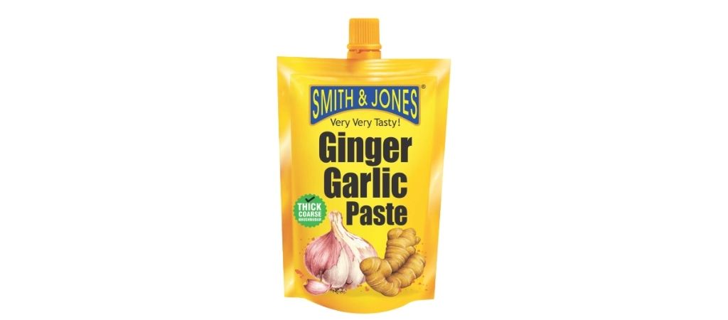 smith and jones ginger garlic paste packaging