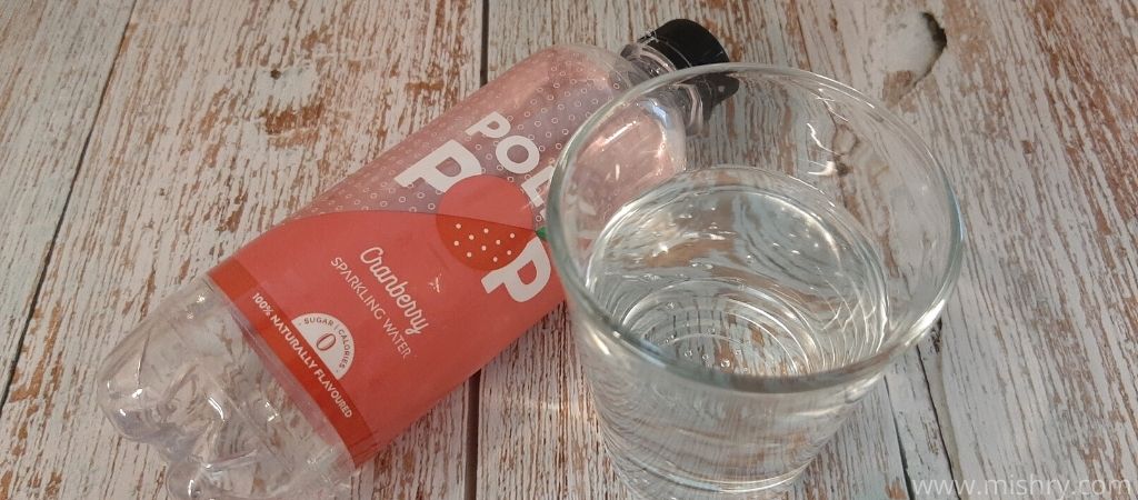 closer look at polka pop sparkling water cranberry contents