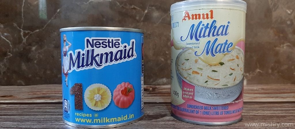 nestle milkmaid vs amul mithai mate condensed milk packaging