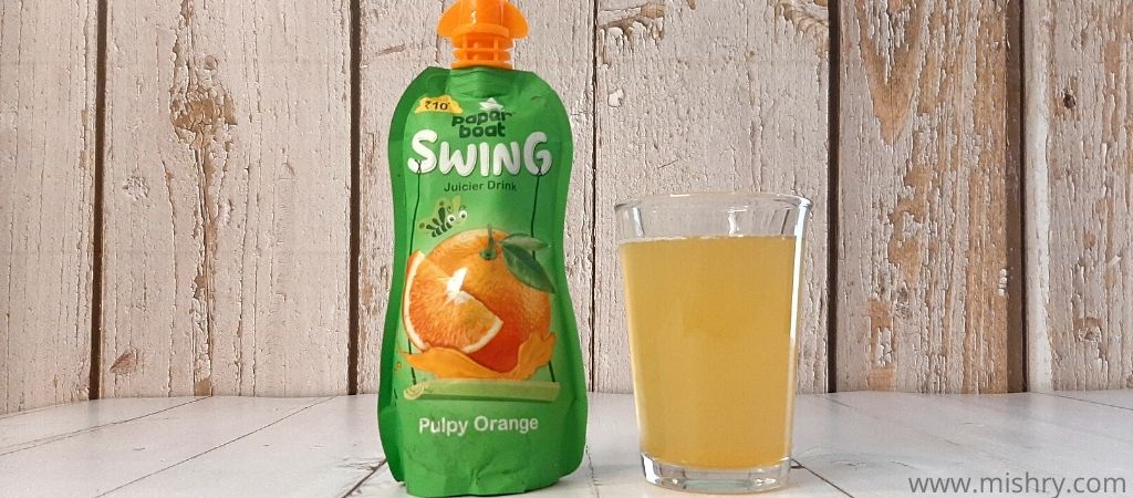 paper boat swing pulpy orange juicer drink contents