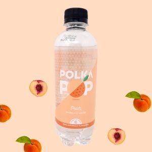 polka pop sparkling water peach