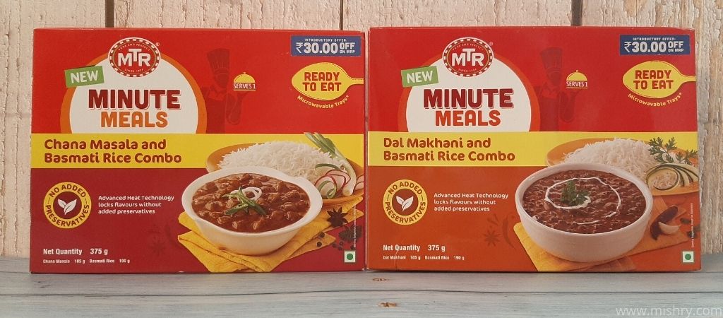 mtr minute meals combos packaging