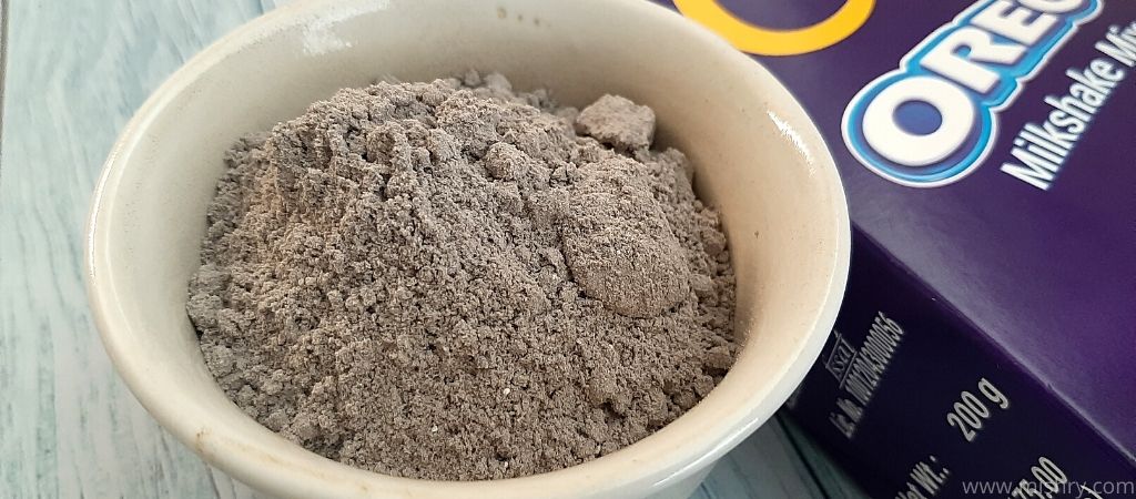 cadbury oreo milkshake mix in a bowl