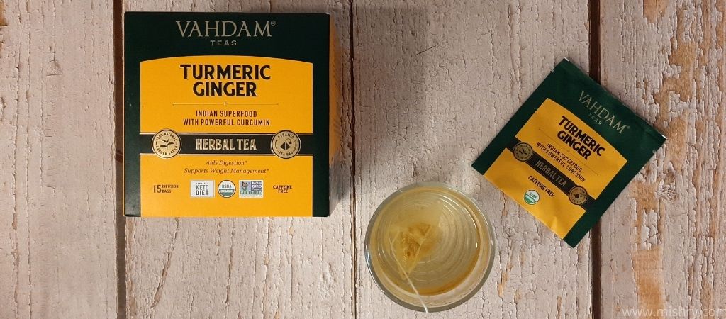 vahdam turmeric ginger herbal tea review result