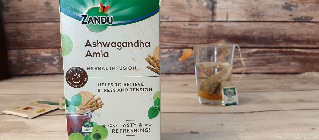 zandu ashwagandha amla herbal infusion pack of review