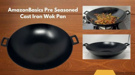 amazonbasics pre seasoned cast iron wok pan review