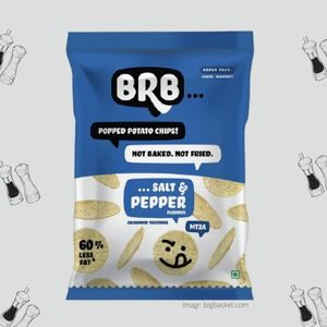 brb popped potato chips salt and pepper flavour