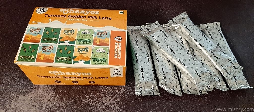 chaayos turmeric golden milk latte instant mix packaging