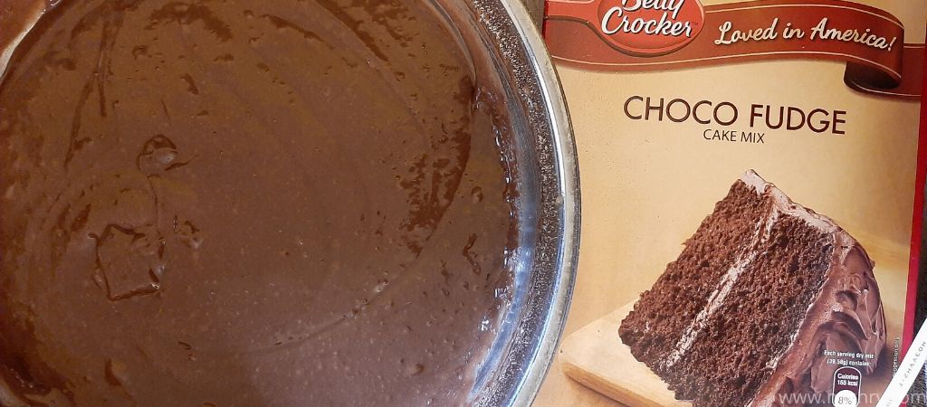 choco fudge cake mix batter