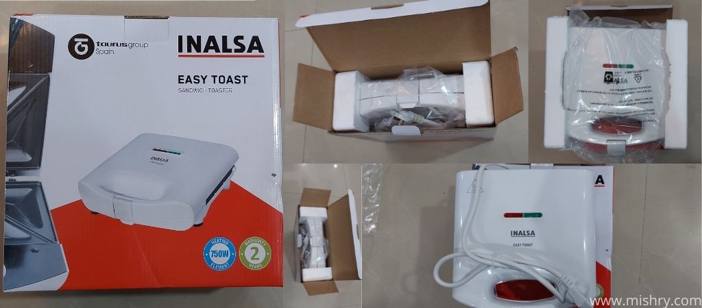 inalsa easy toast sandwich maker packaging