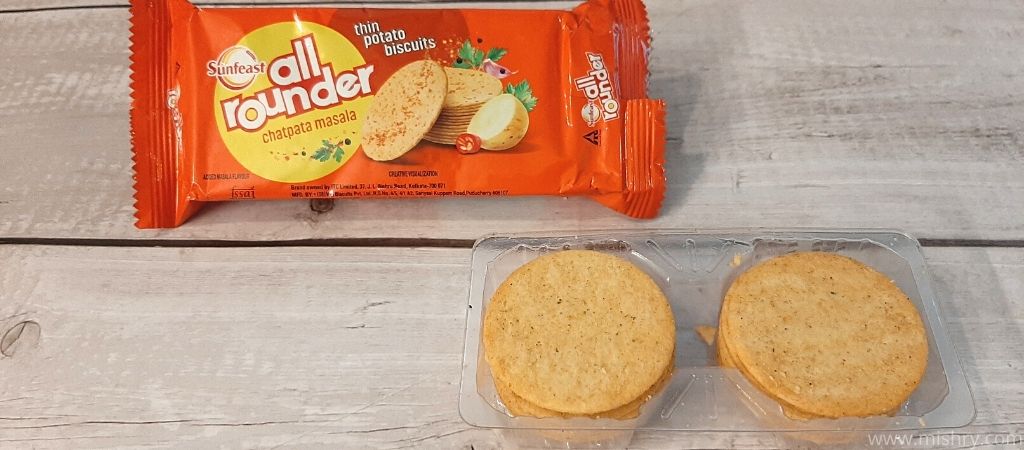 sunfeast all rounder thin potato biscuits packaging