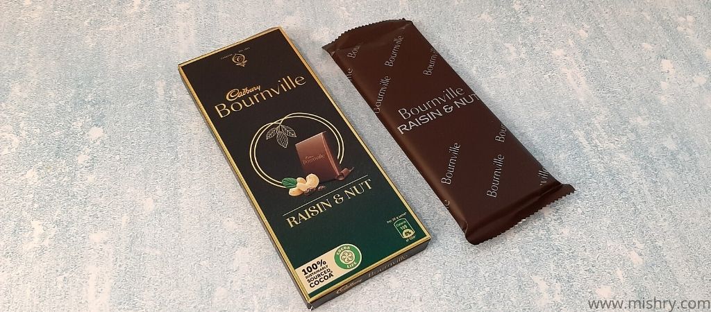 cadbury bournville raisin and nut packaging
