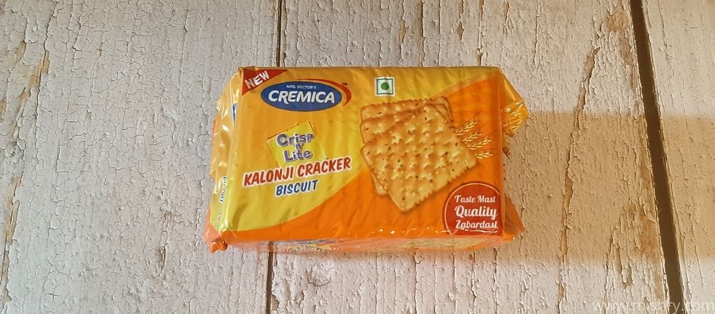 cremica crisp and lite kalonji cracker biscuit packaging