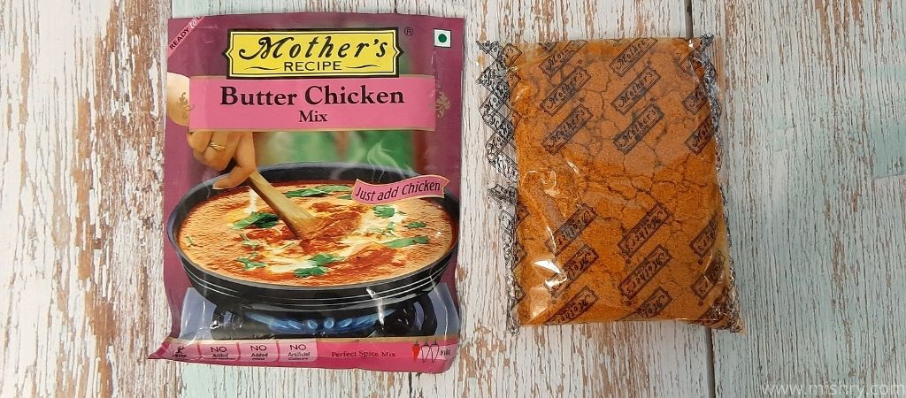 mothers recipe butter chicken mix packaging