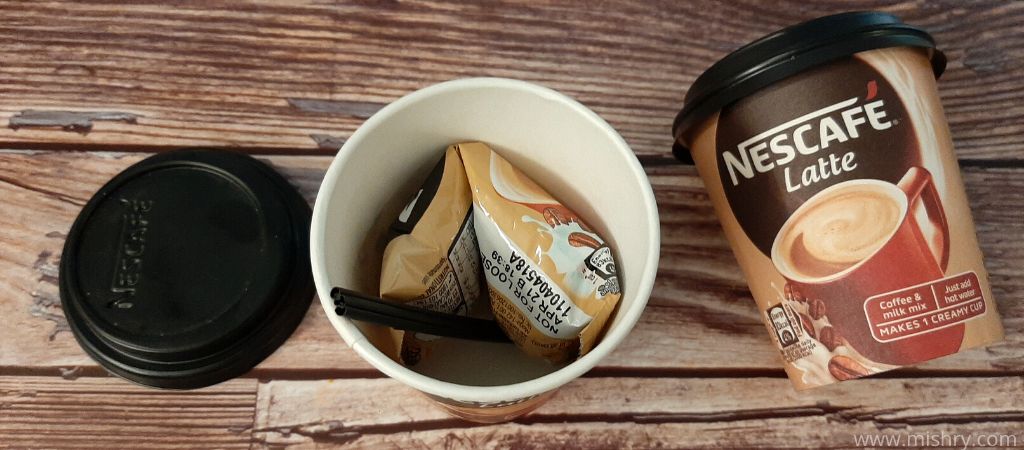nescafe latte coffee cup contents