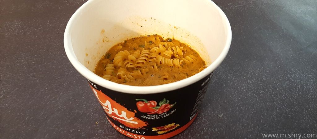peri peri pasta and powder mixed in hot water