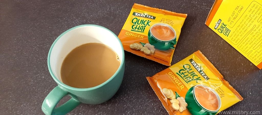 tata tea quick chai ginger in a cup