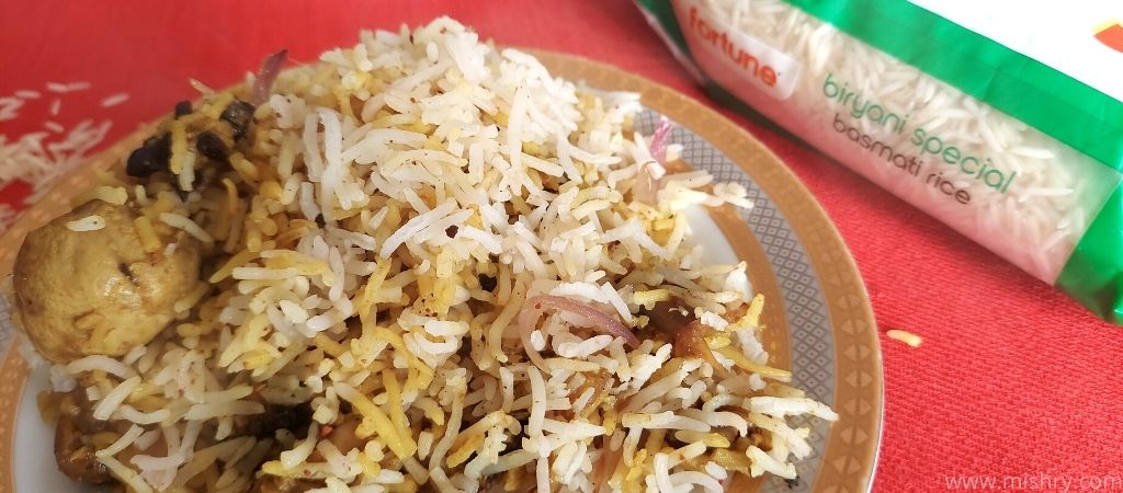 biryani prepared with fortune biryani special basmati rice