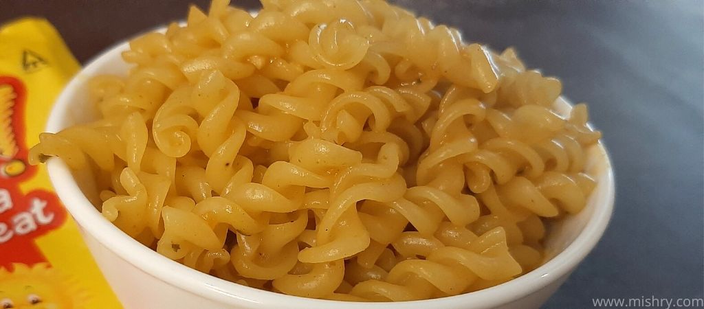 closer look at masala flavor pasta